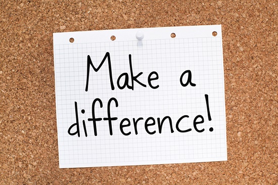 Make a difference text on paper