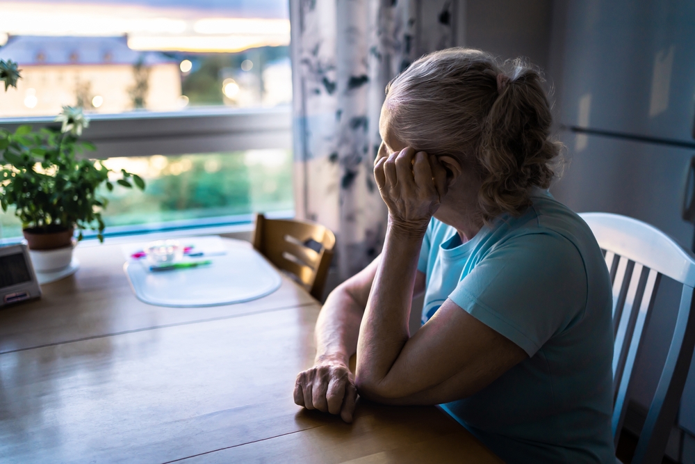 senior woman lonely at home.