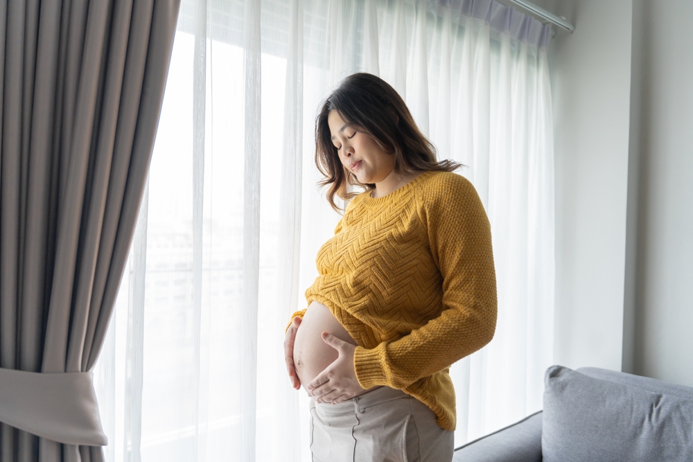 worried pregnant woman concerned and anxious.